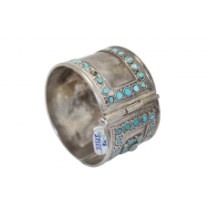 Bangle Cuff Kada Bracelet Sterling Silver 925 Turquoise Stone Jewelry Women C469